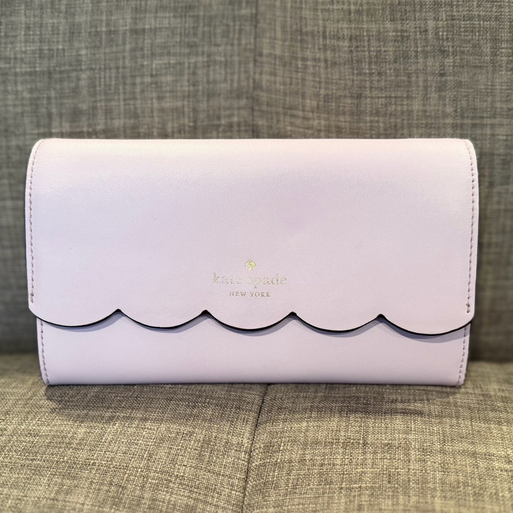 Kate Spade Light Purple Scalloped Wallet on Chain/Clutch